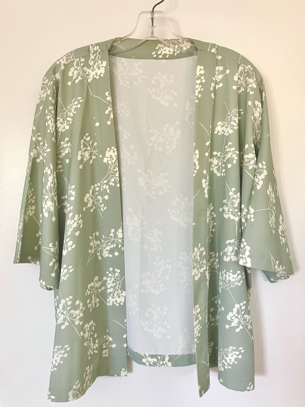Sage Green Floral Kimono